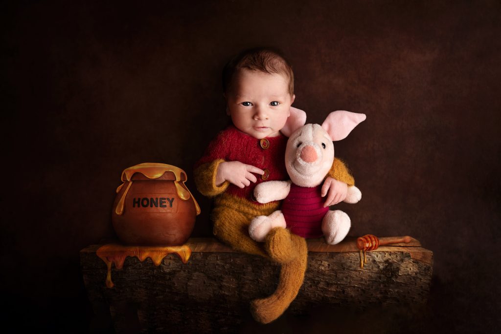 Stunning Newborn Photographs in the Dunmow and Bishop’s Stortford area - Winnie the Pooh inspired